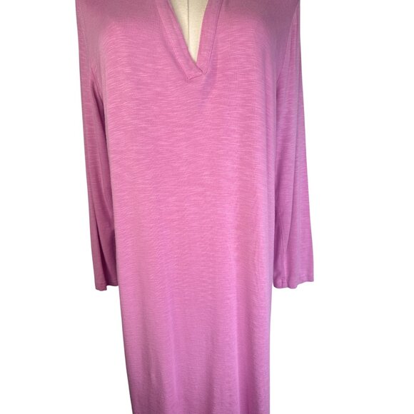 Southern Tide Large Long Sleeve Pink Dress Rayon Spandex - Picture 8 of 15